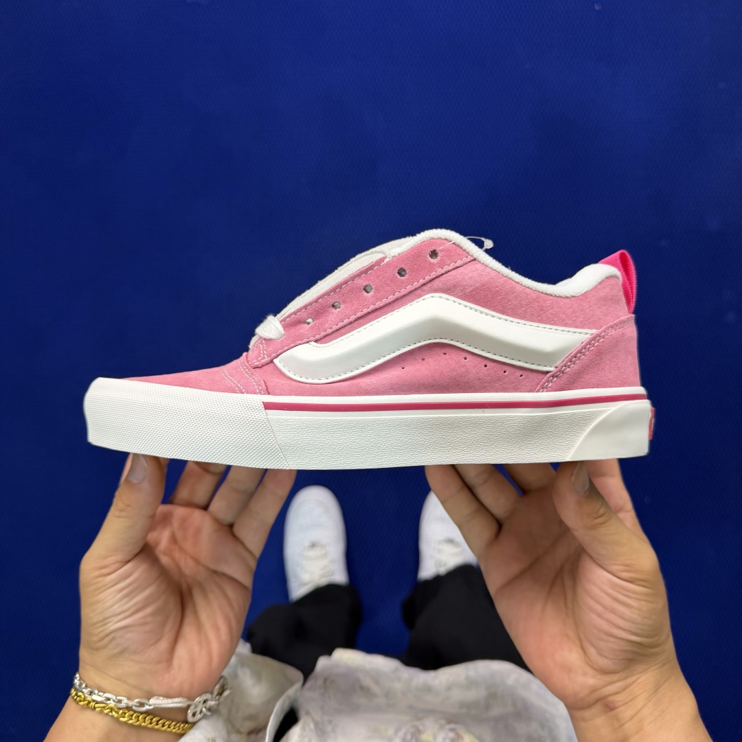 虎扑版！Vans Knu-Skool 低帮 KK37纯原级别外贸订单！万斯经典 硫化翻毛皮板鞋 粗宽立体