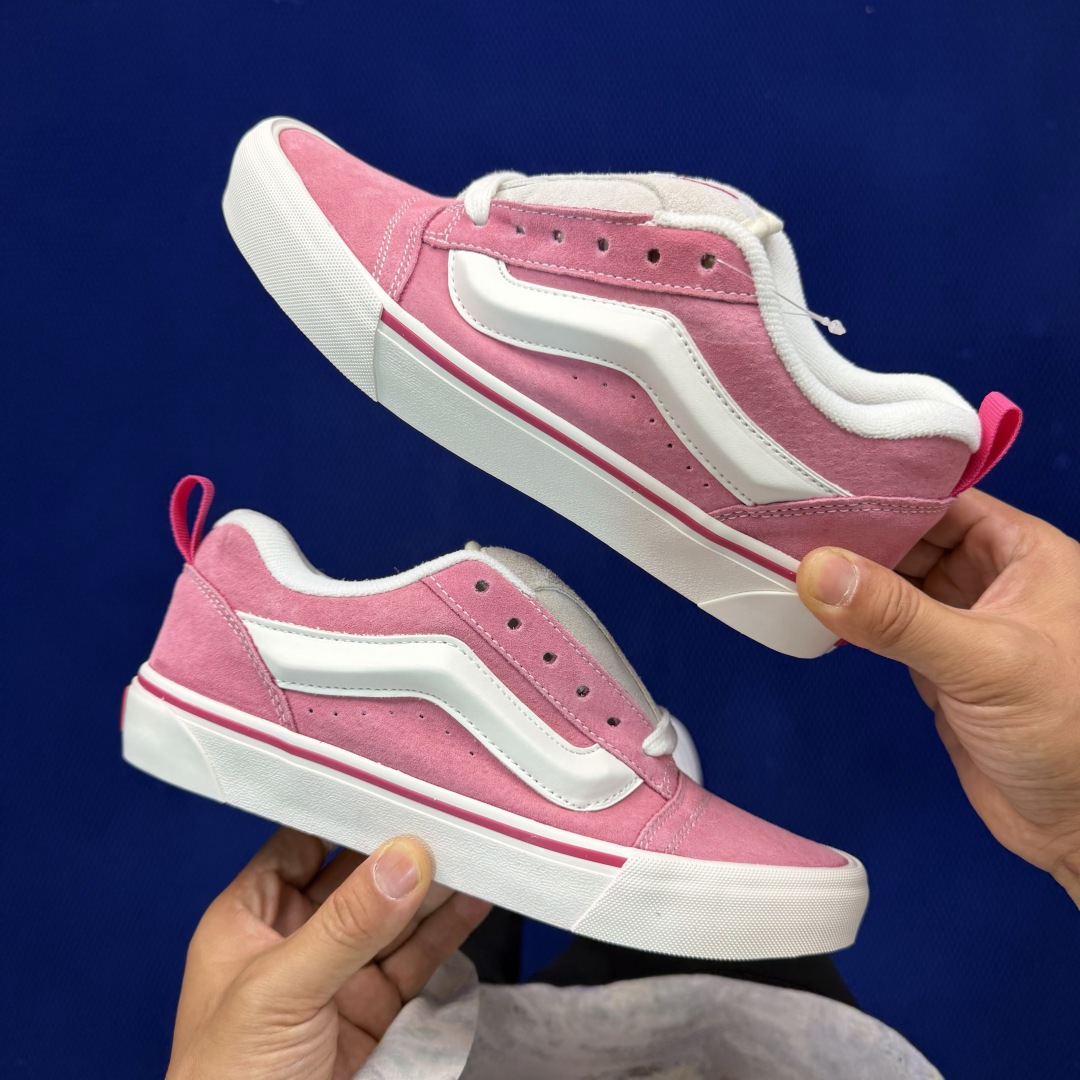 虎扑版！Vans Knu-Skool 低帮 KK37纯原级别外贸订单！万斯经典 硫化翻毛皮板鞋 粗宽立体