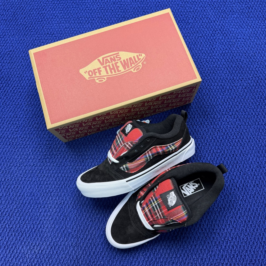 虎扑版！Vans Knu-Skool 低帮 KK35纯原级别外贸订单！万斯经典 硫化翻毛皮板鞋 粗宽立体
