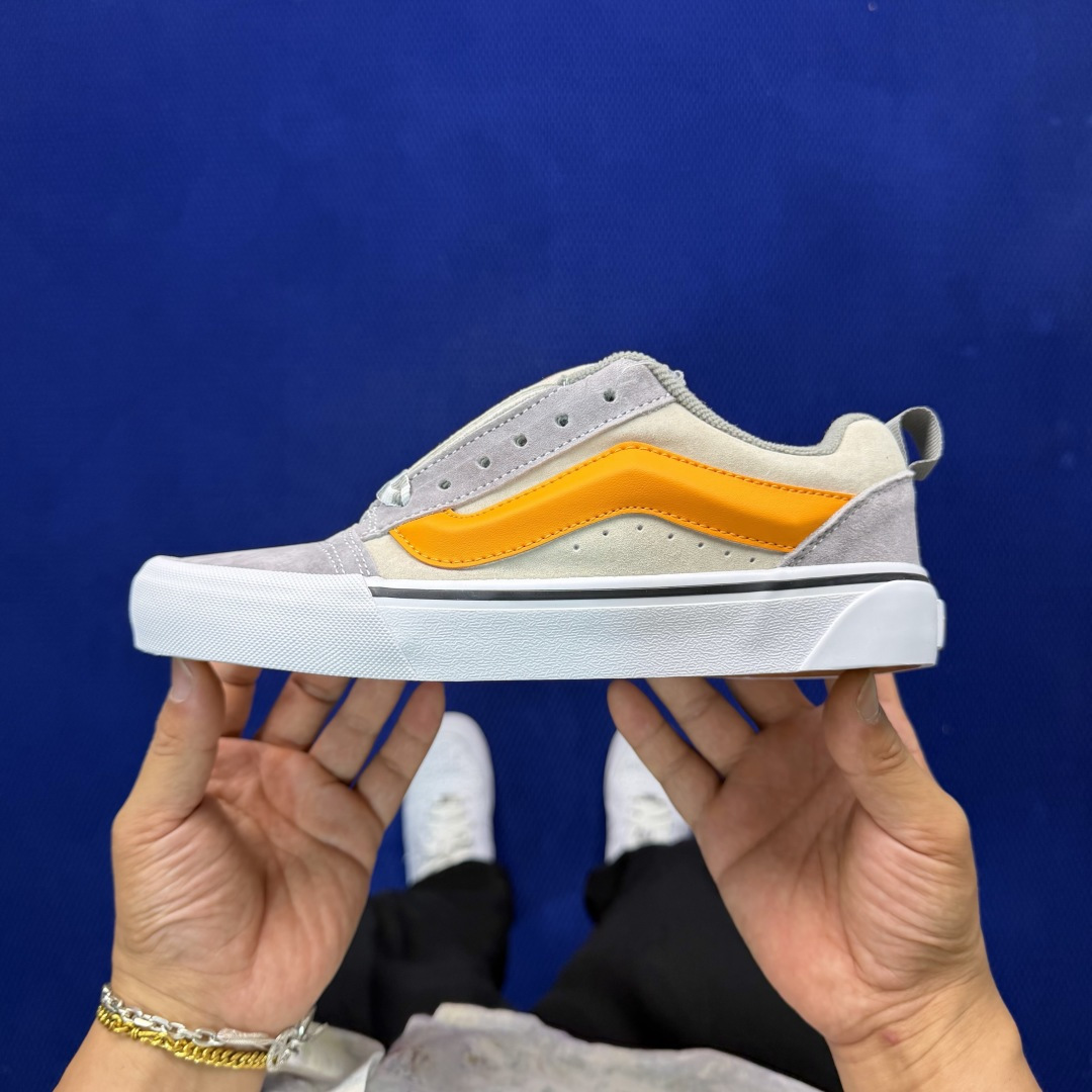 虎扑版！Vans Knu-Skool 低帮 KK39纯原级别外贸订单！万斯经典 硫化翻毛皮板鞋 粗宽立体