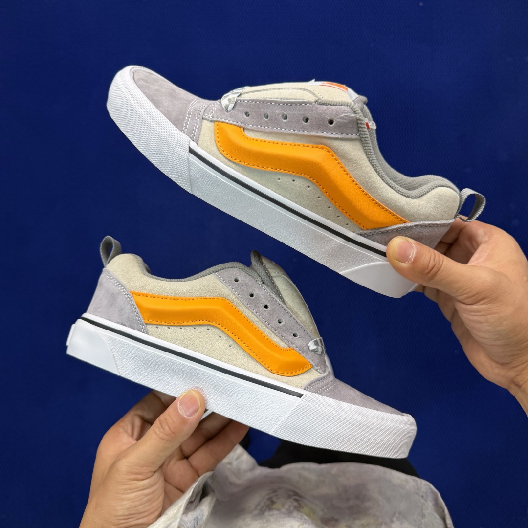 虎扑版！Vans Knu-Skool 低帮 KK39纯原级别外贸订单！万斯经典 硫化翻毛皮板鞋 粗宽立体