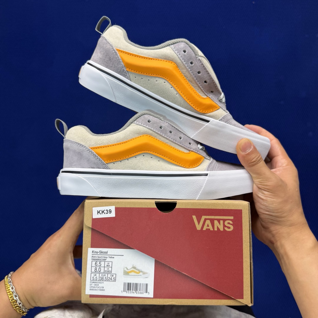 虎扑版！Vans Knu-Skool 低帮 KK39纯原级别外贸订单！万斯经典 硫化翻毛皮板鞋 粗宽立体