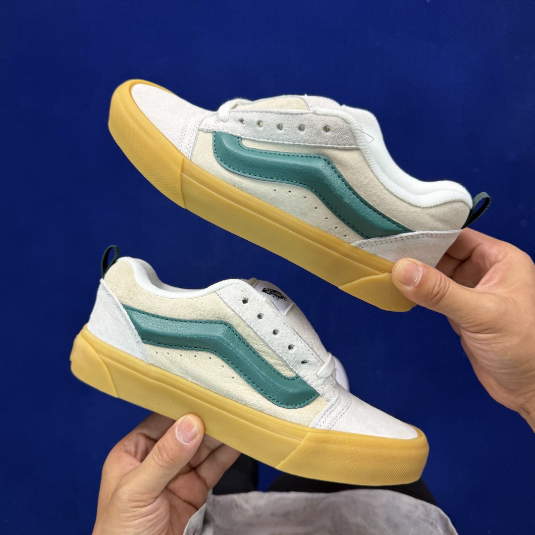 虎扑版！Vans Knu-Skool 低帮 KK51纯原级别外贸订单！万斯经典 硫化翻毛皮板鞋 粗宽立体
