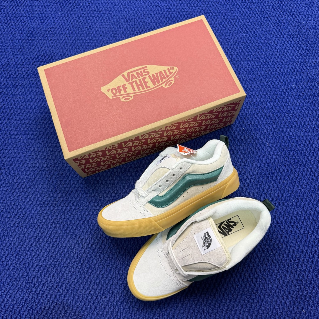 虎扑版！Vans Knu-Skool 低帮 KK51纯原级别外贸订单！万斯经典 硫化翻毛皮板鞋 粗宽立体