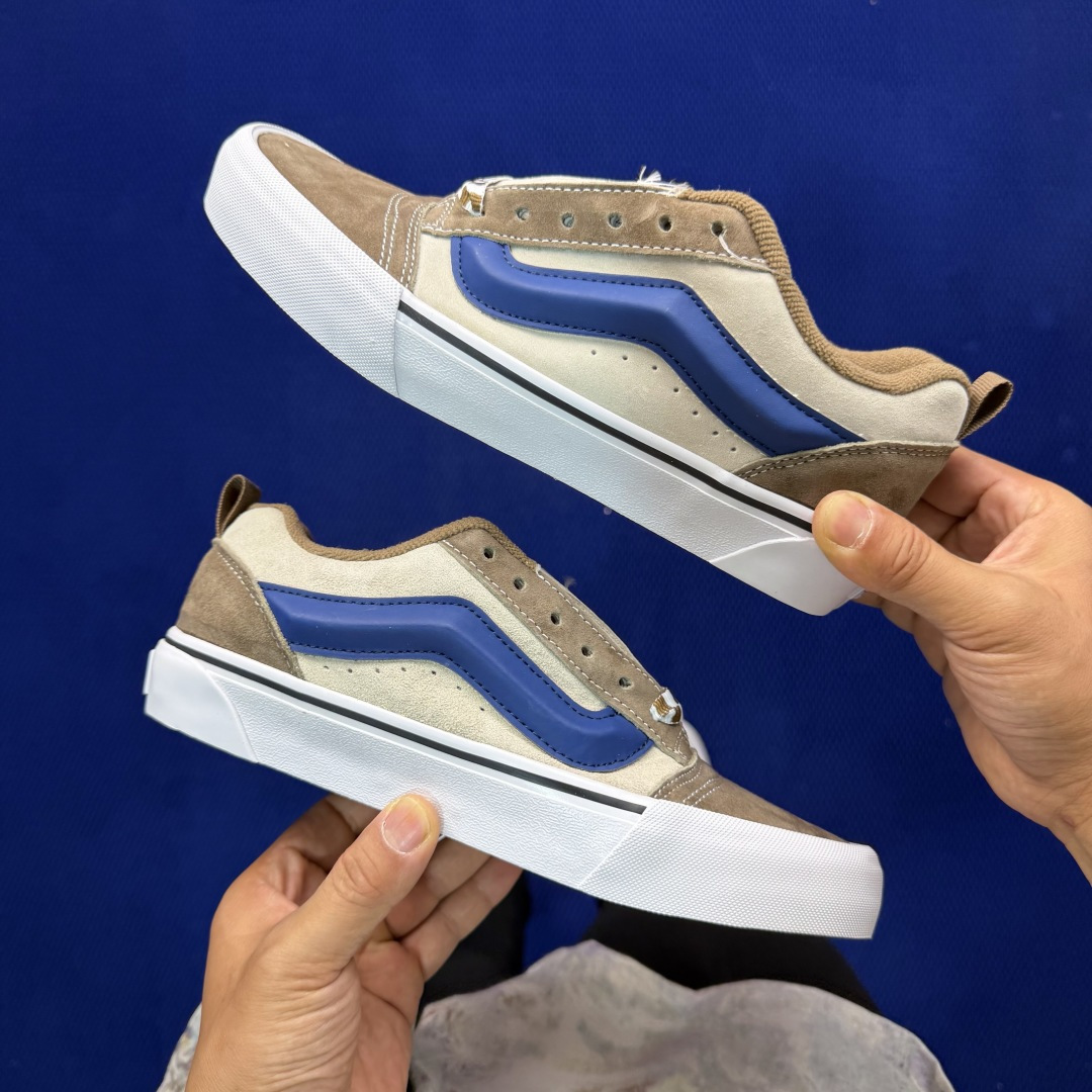 虎扑版！Vans Knu-Skool 低帮 KK38纯原级别外贸订单！万斯经典 硫化翻毛皮板鞋 粗宽立体