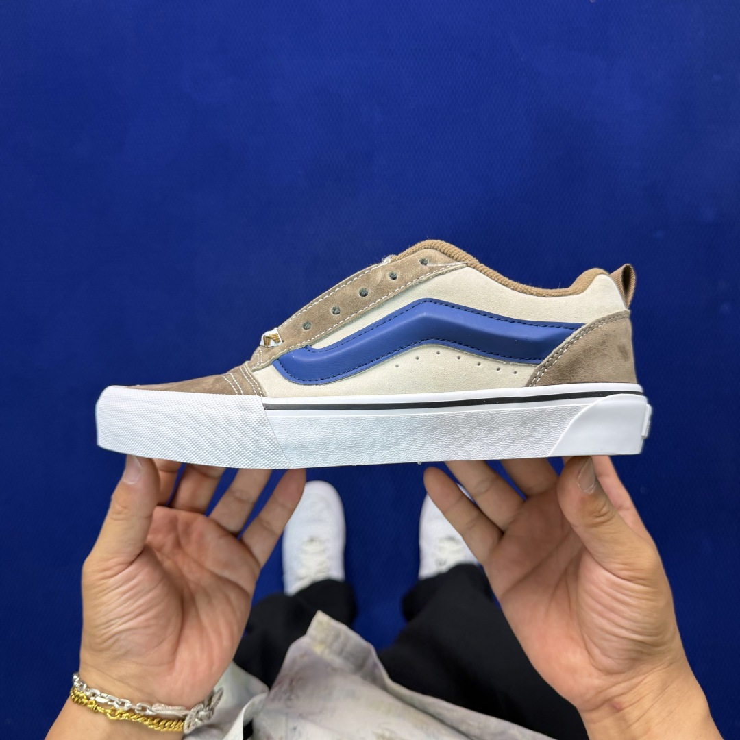 虎扑版！Vans Knu-Skool 低帮 KK38纯原级别外贸订单！万斯经典 硫化翻毛皮板鞋 粗宽立体