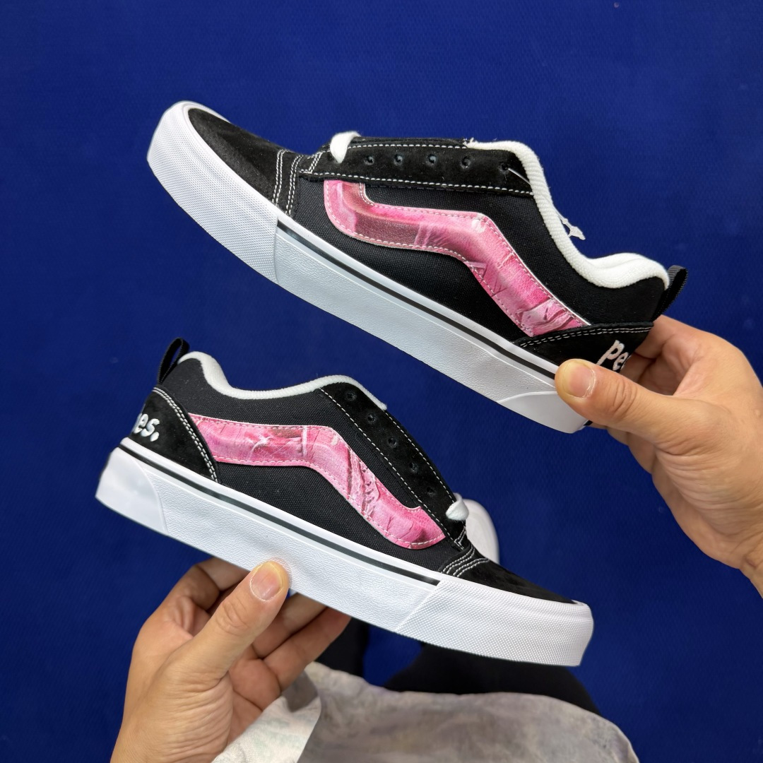 虎扑版！Vans Knu-Skool 低帮 KK05纯原级别外贸订单！万斯经典 硫化翻毛皮板鞋 粗宽立体