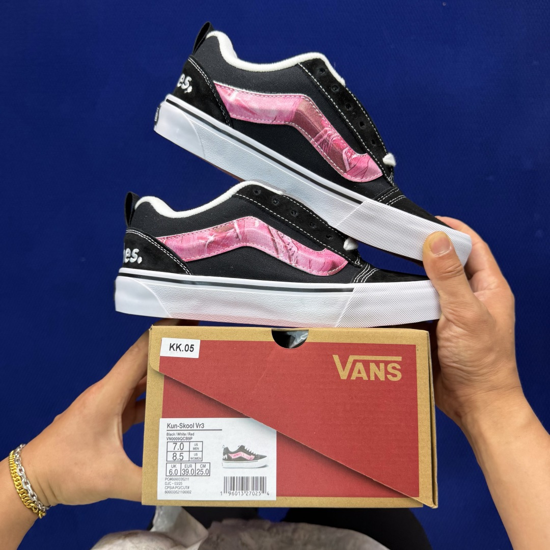 虎扑版！Vans Knu-Skool 低帮 KK05纯原级别外贸订单！万斯经典 硫化翻毛皮板鞋 粗宽立体