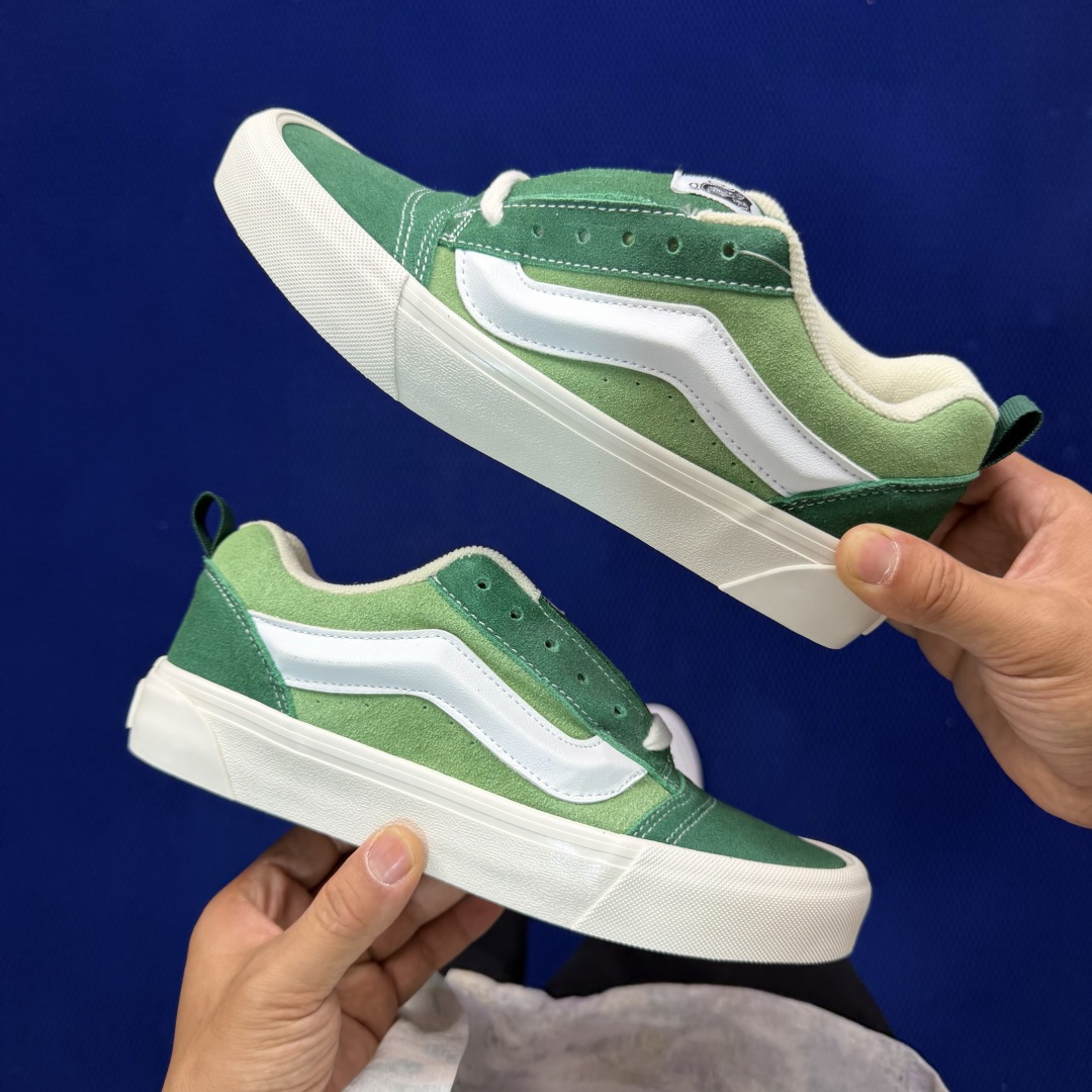 虎扑版！Vans Knu-Skool 低帮 KK16纯原级别外贸订单！万斯经典 硫化翻毛皮板鞋 粗宽立体