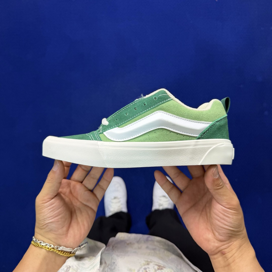 虎扑版！Vans Knu-Skool 低帮 KK16纯原级别外贸订单！万斯经典 硫化翻毛皮板鞋 粗宽立体