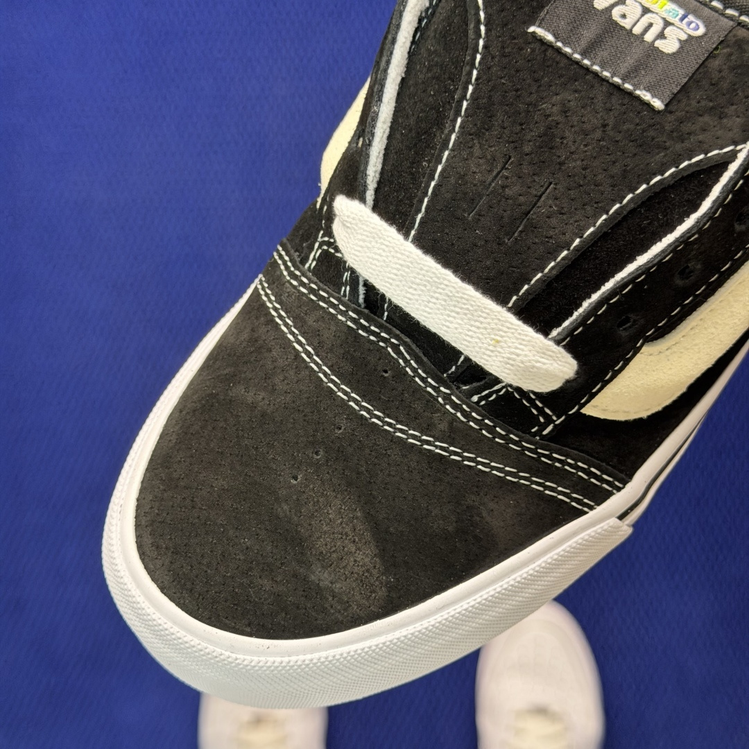 虎扑版！Vans Knu-Skool 低帮 KK08纯原级别外贸订单！万斯经典 硫化翻毛皮板鞋 粗宽立体