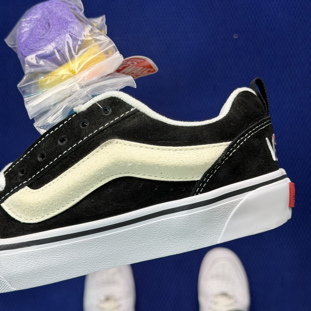 虎扑版！Vans Knu-Skool 低帮 KK08纯原级别外贸订单！万斯经典 硫化翻毛皮板鞋 粗宽立体