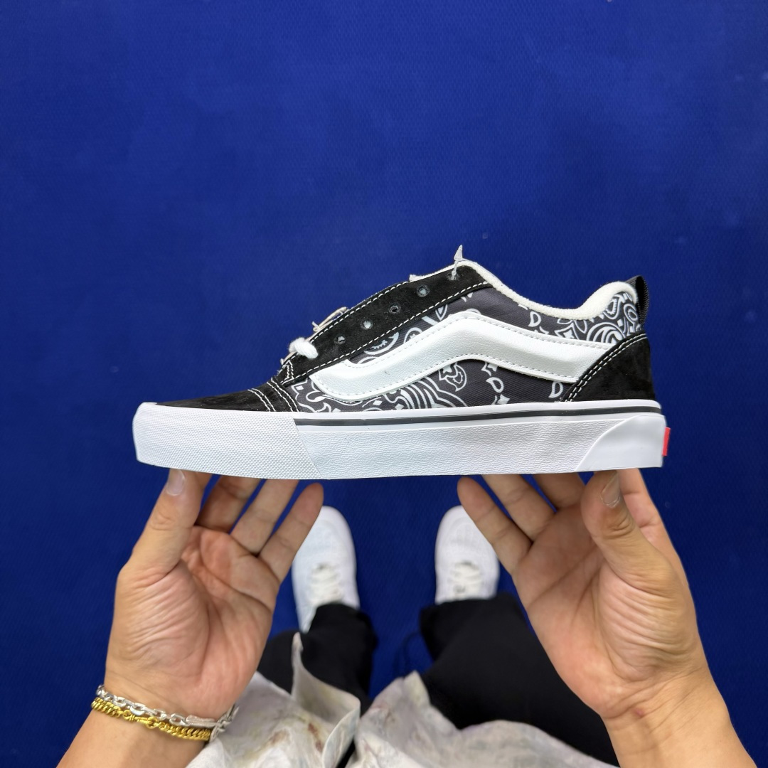 虎扑版！Vans Knu-Skool 低帮 KK42纯原级别外贸订单！万斯经典 硫化翻毛皮板鞋 粗宽立体