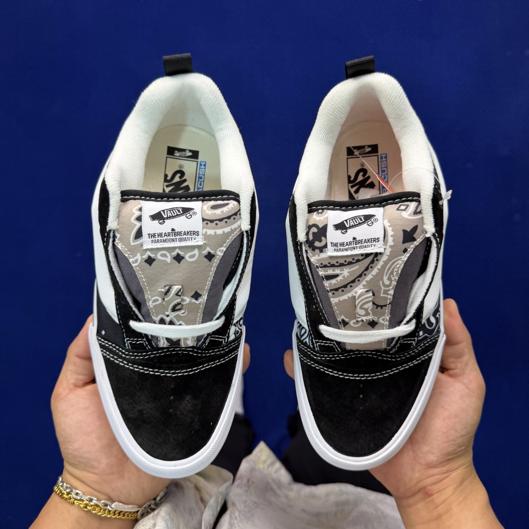 虎扑版！Vans Knu-Skool 低帮 KK42纯原级别外贸订单！万斯经典 硫化翻毛皮板鞋 粗宽立体