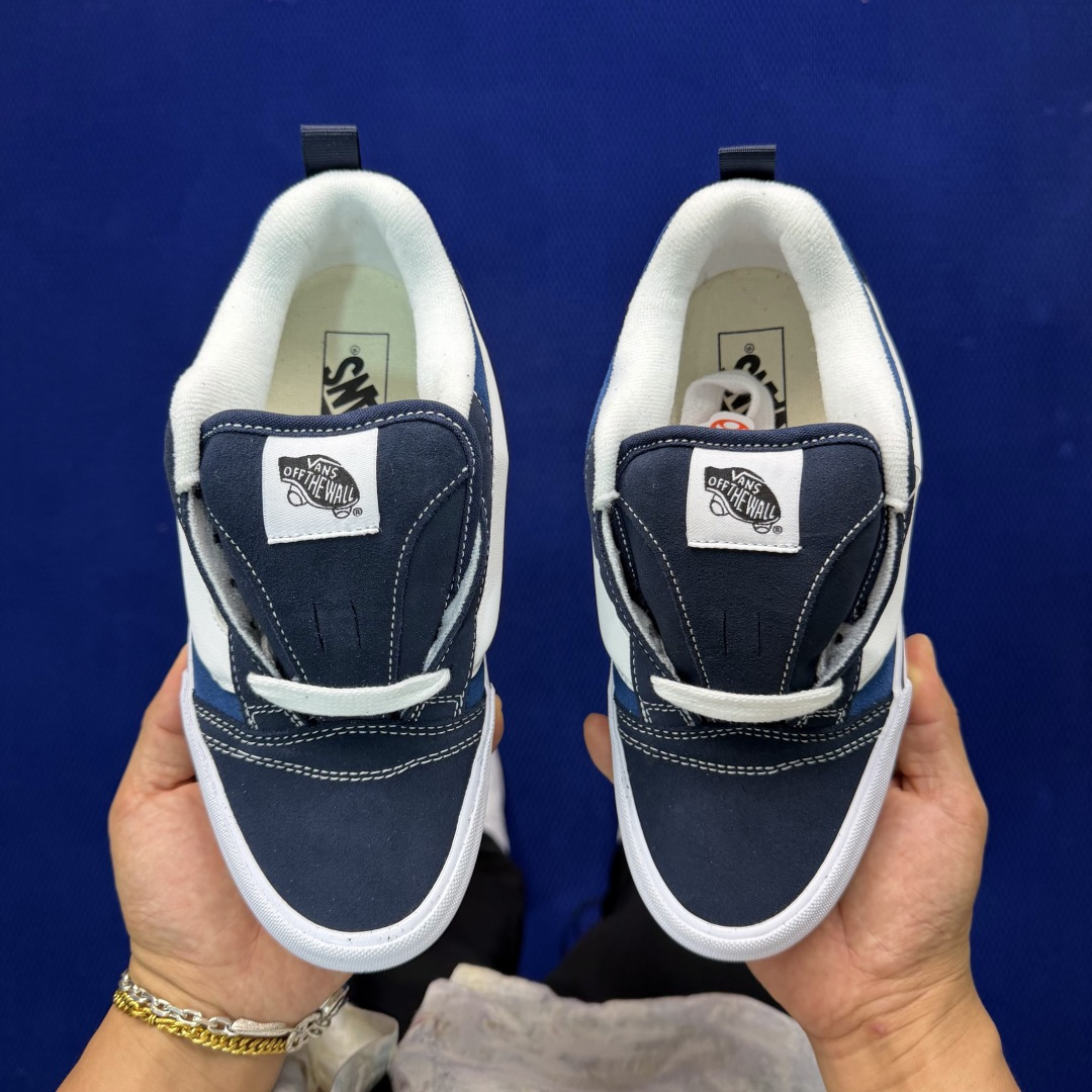 虎扑版！Vans Knu-Skool 低帮 KK23纯原级别外贸订单！万斯经典 硫化翻毛皮板鞋 粗宽立体