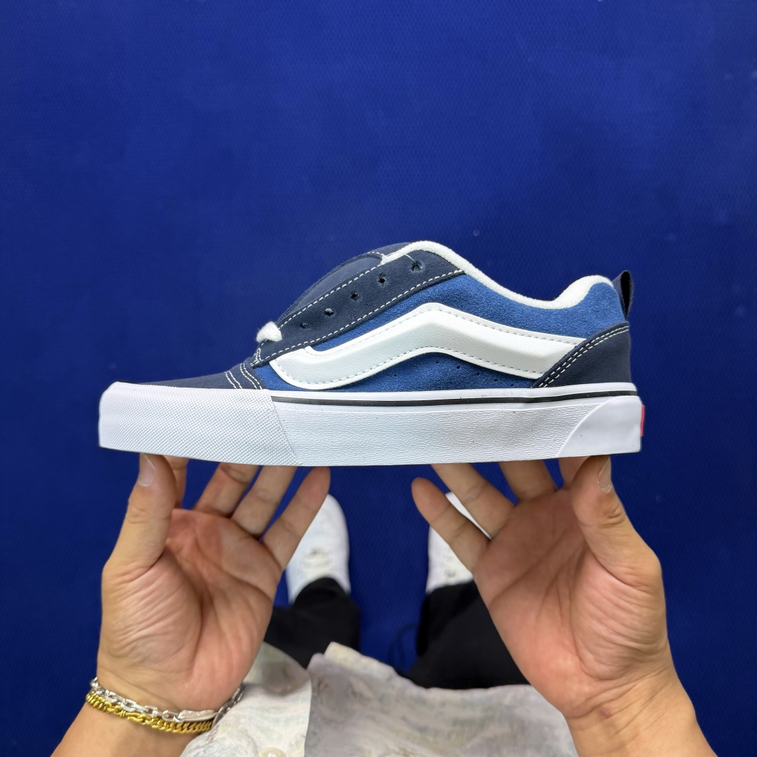虎扑版！Vans Knu-Skool 低帮 KK23纯原级别外贸订单！万斯经典 硫化翻毛皮板鞋 粗宽立体