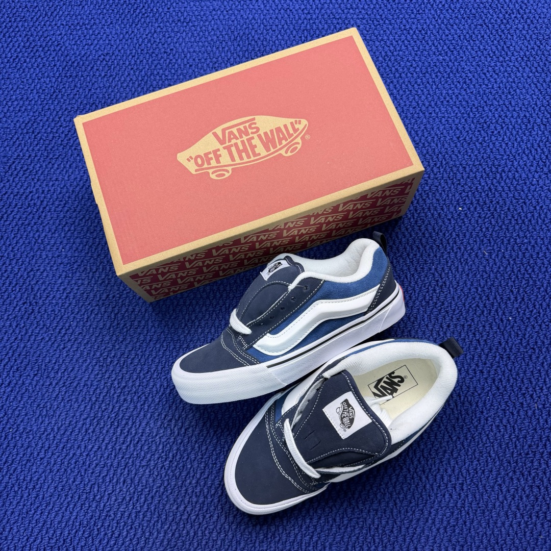 虎扑版！Vans Knu-Skool 低帮 KK23纯原级别外贸订单！万斯经典 硫化翻毛皮板鞋 粗宽立体