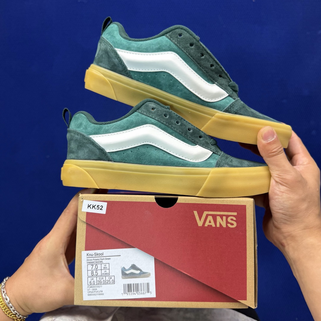 虎扑版！Vans Knu-Skool 低帮 KK52纯原级别外贸订单！万斯经典 硫化翻毛皮板鞋 粗宽立体