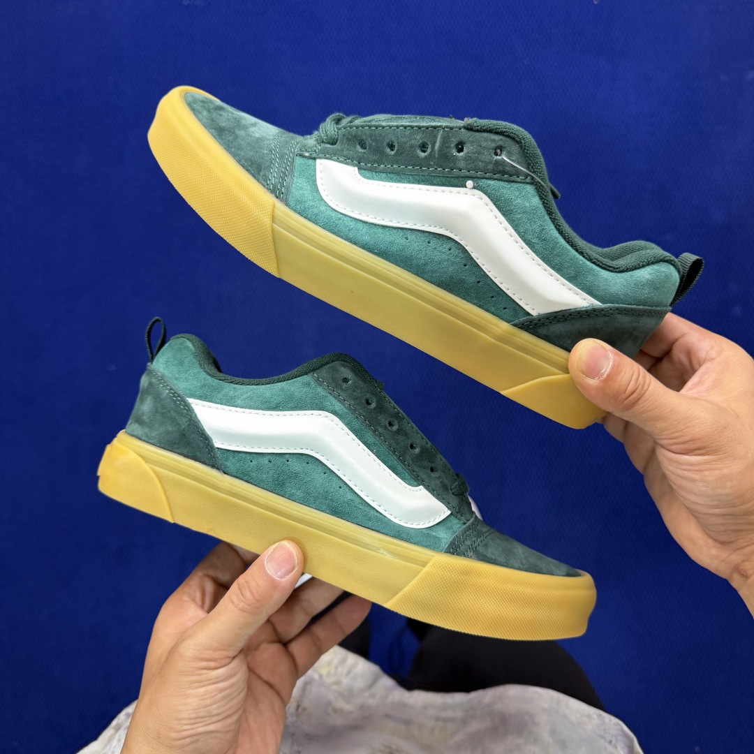虎扑版！Vans Knu-Skool 低帮 KK52纯原级别外贸订单！万斯经典 硫化翻毛皮板鞋 粗宽立体
