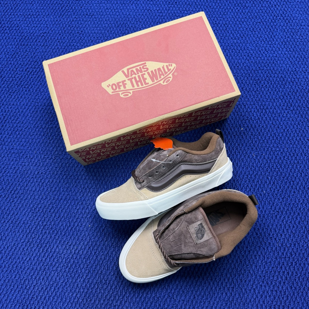 虎扑版！Vans Knu-Skool 低帮 KK32纯原级别外贸订单！万斯经典 硫化翻毛皮板鞋 粗宽立体
