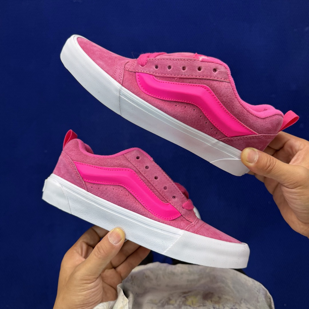 虎扑版！Vans Knu-Skool 低帮 KK01纯原级别外贸订单！万斯经典 硫化翻毛皮板鞋 粗宽立体