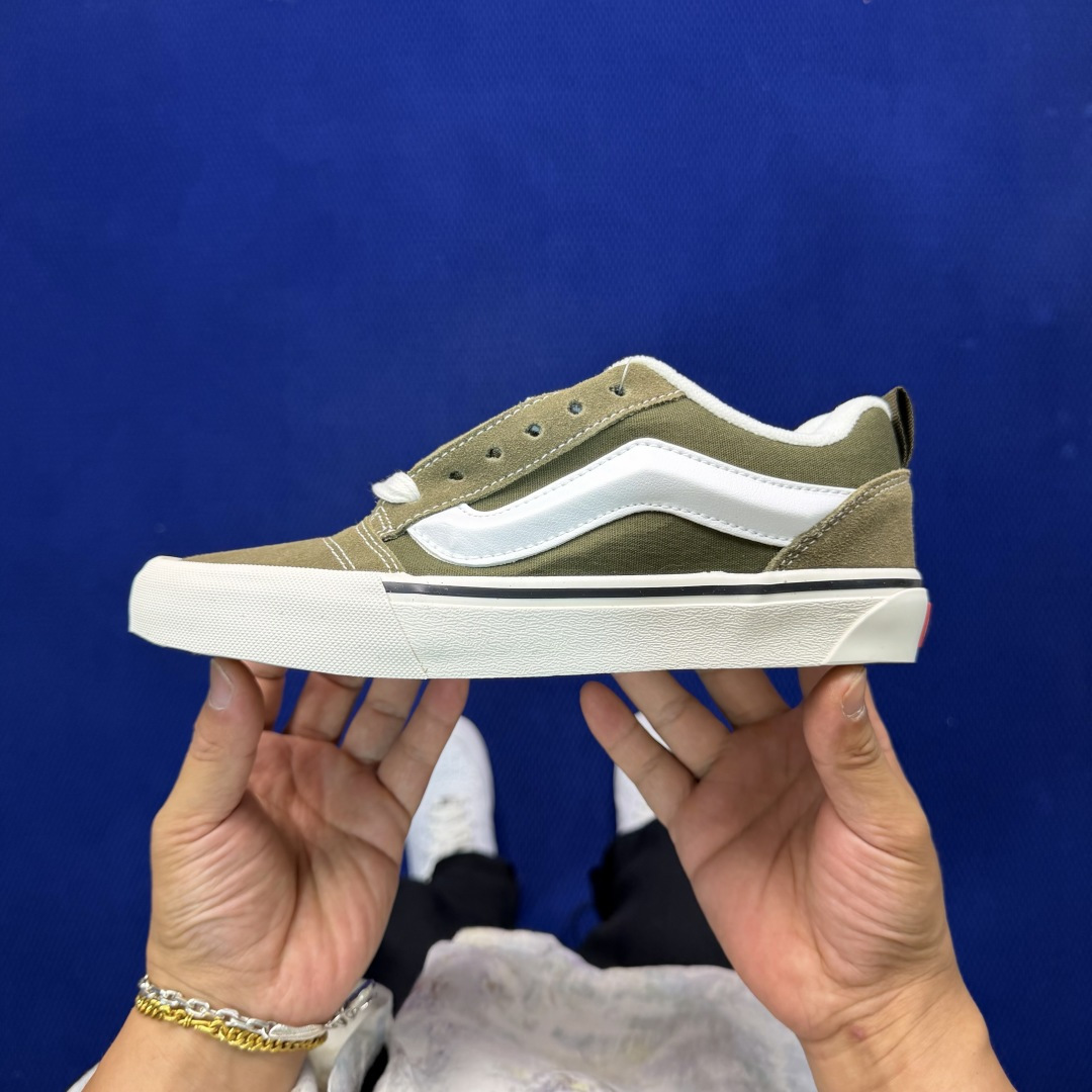 虎扑版！Vans Knu-Skool 低帮 KK31纯原级别外贸订单！万斯经典 硫化翻毛皮板鞋 粗宽立体