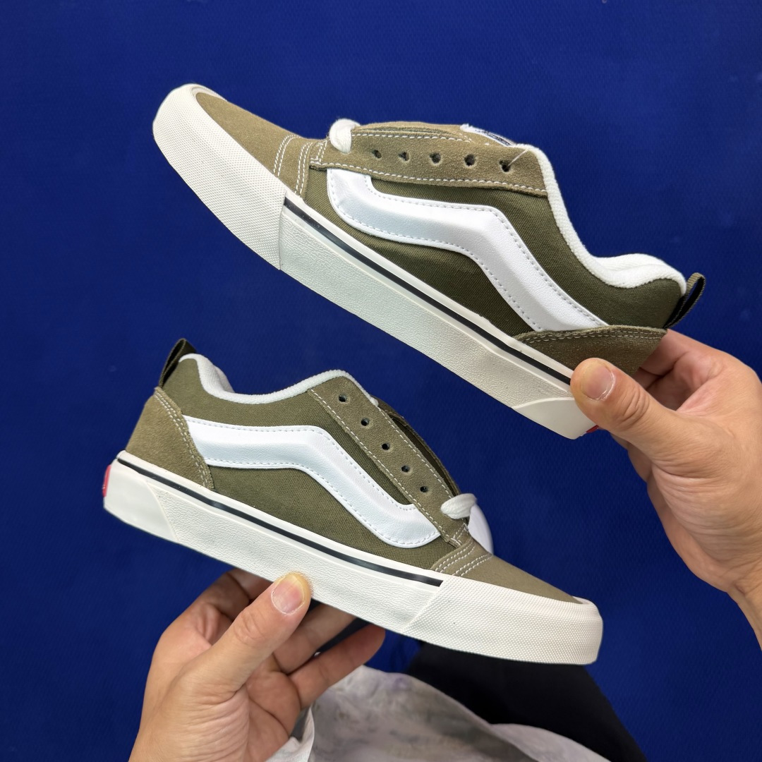 虎扑版！Vans Knu-Skool 低帮 KK31纯原级别外贸订单！万斯经典 硫化翻毛皮板鞋 粗宽立体