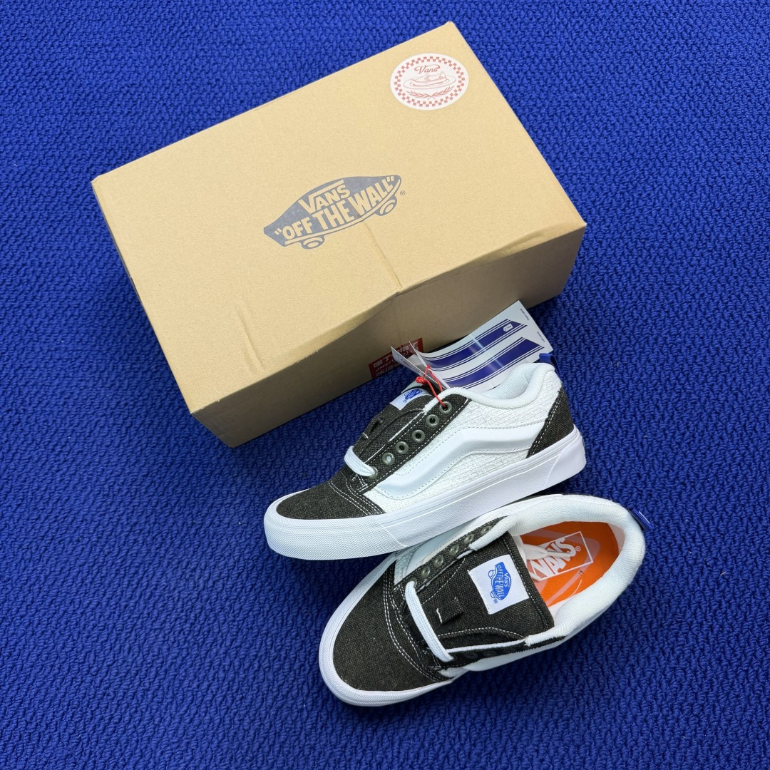 虎扑版！Vans Knu-Skool 低帮 KK22纯原级别外贸订单！万斯经典 硫化翻毛皮板鞋 粗宽立体