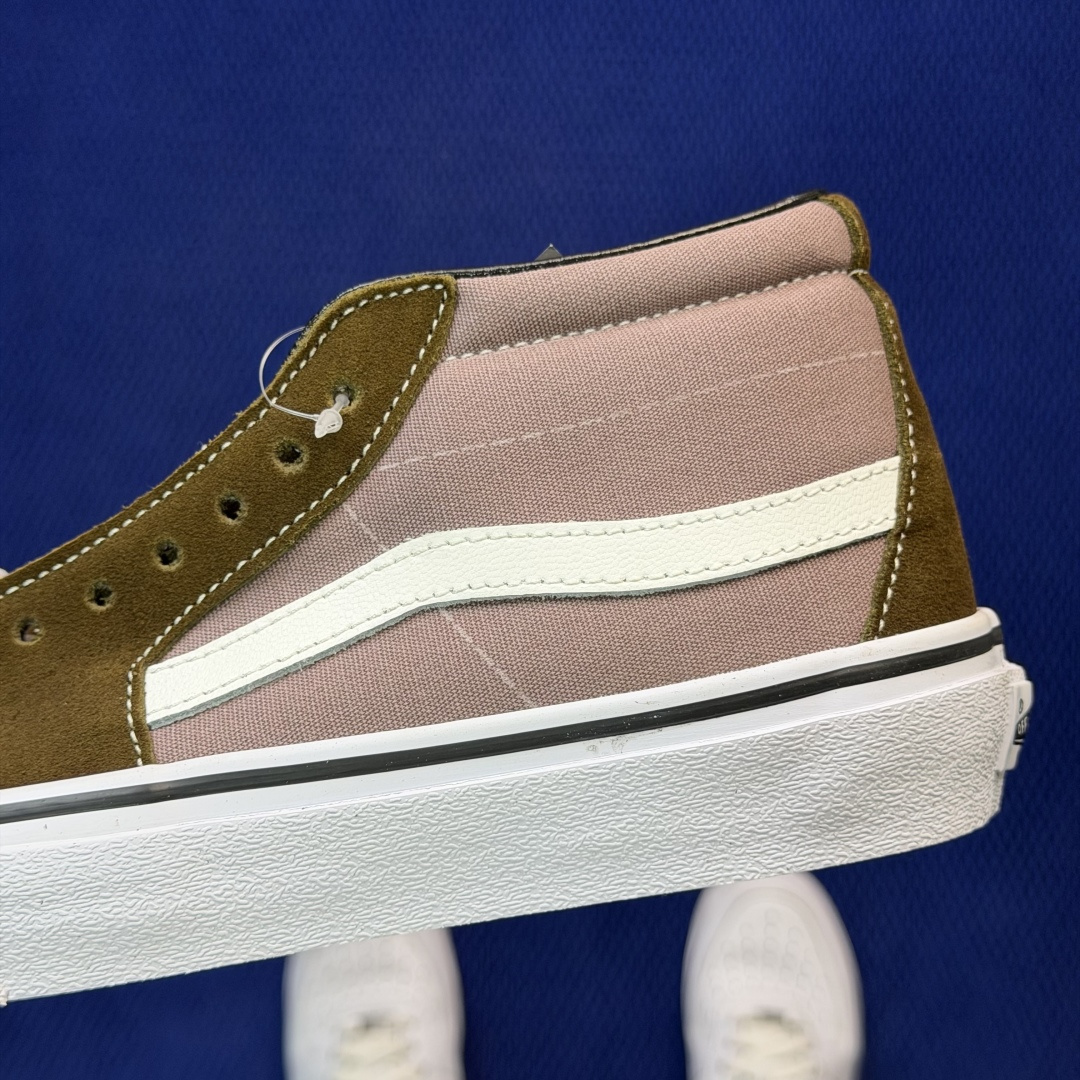 虎扑版！Vans Sk8-Mid 中帮 K53V棕色纯原级别外贸订单！万斯经典 硫化帆布板鞋正品海鸥线 