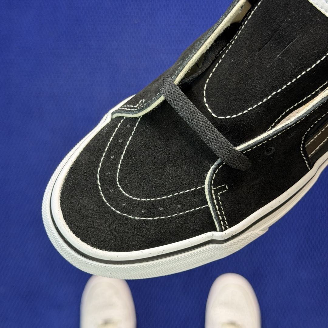 虎扑版！Vans Sk8-Mid 中帮 K52V黑色纯原级别外贸订单！万斯经典 硫化帆布板鞋正品海鸥线 