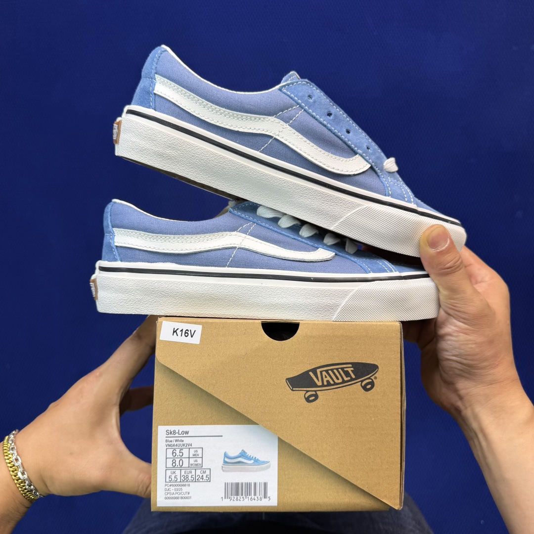 虎扑版！Vans Sk8-Low 低帮 K16V纯原级别外贸订单！万斯经典 硫化帆布板鞋正品海鸥线 鞋头