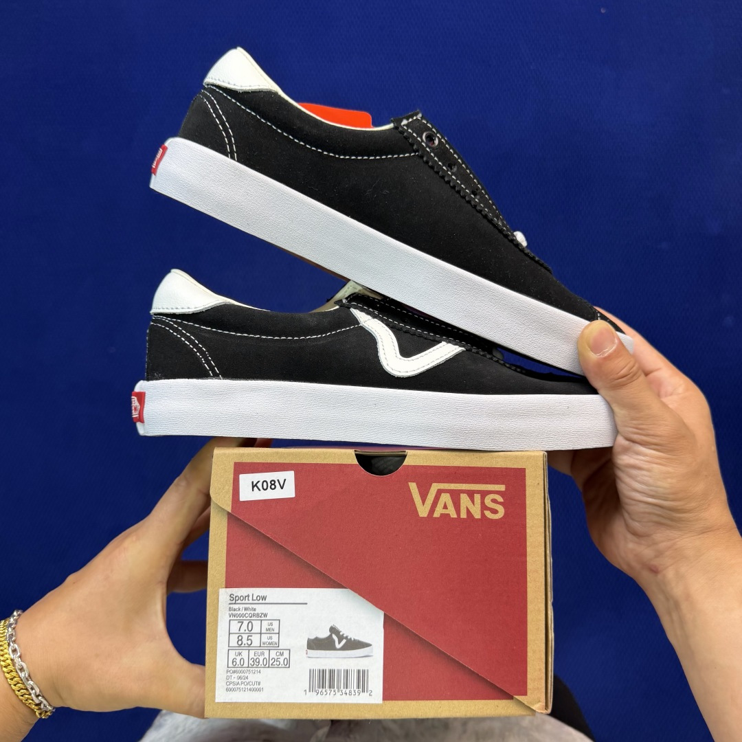 虎扑版！Vans Sport Low 低帮 K08V纯原级别外贸订单！万斯经典 硫化帆布板鞋正品海鸥线 