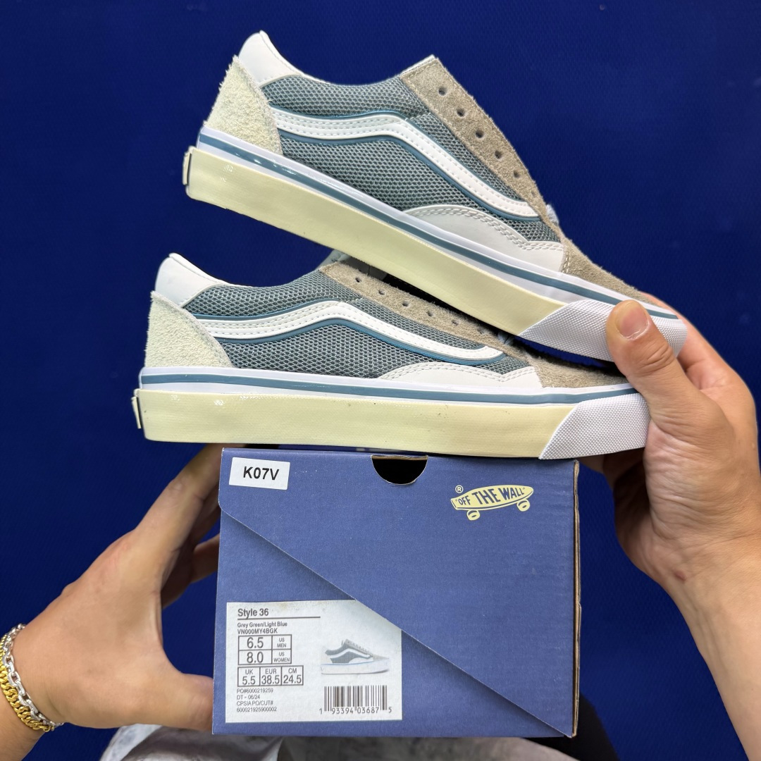 虎扑版！Vans Style 36 低帮 K07V纯原级别外贸订单！万斯经典 硫化帆布板鞋正品海鸥线 鞋