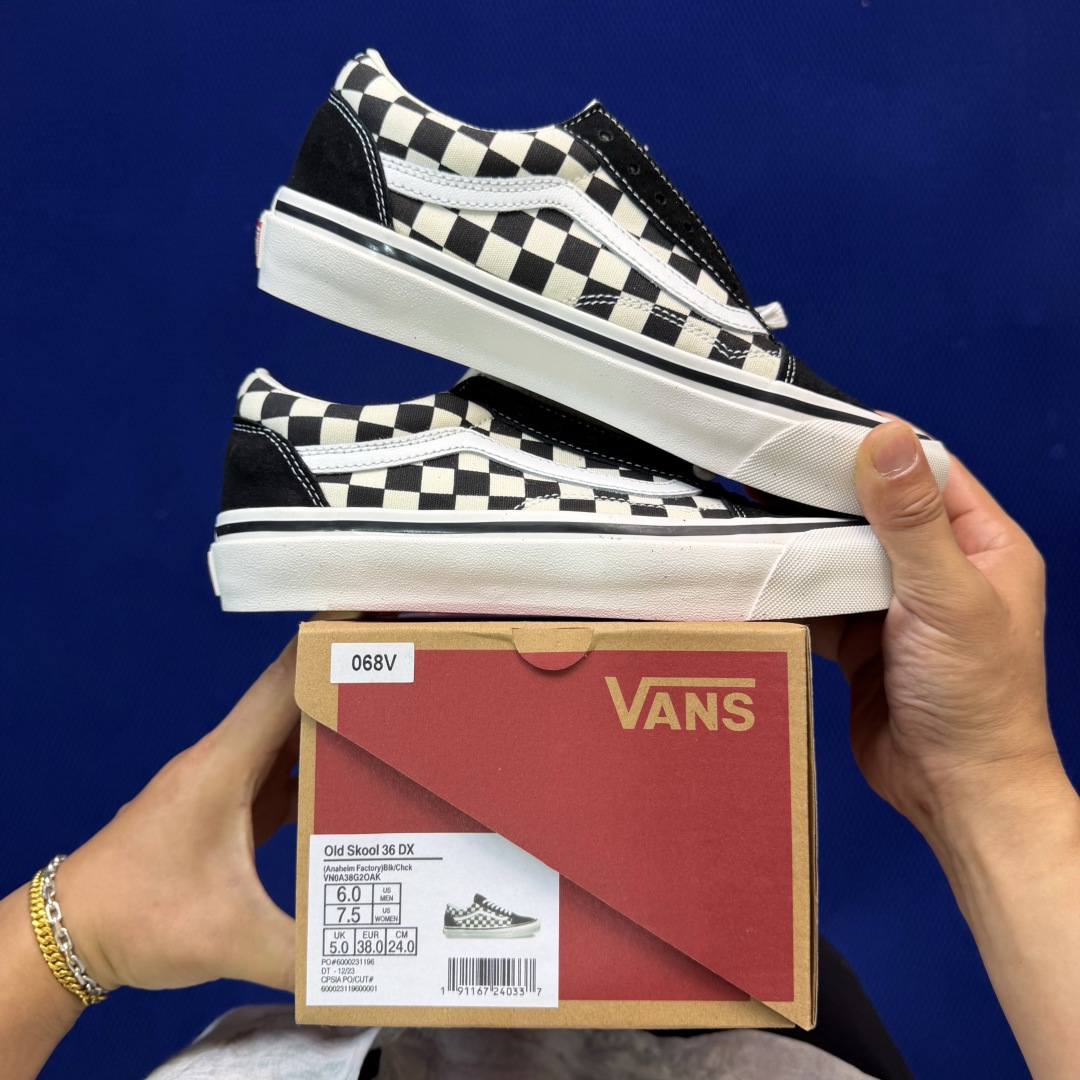 虎扑版！Vans Old Skool 低帮 068V纯原级别外贸订单！万斯经典 硫化帆布板鞋正品海鸥线 