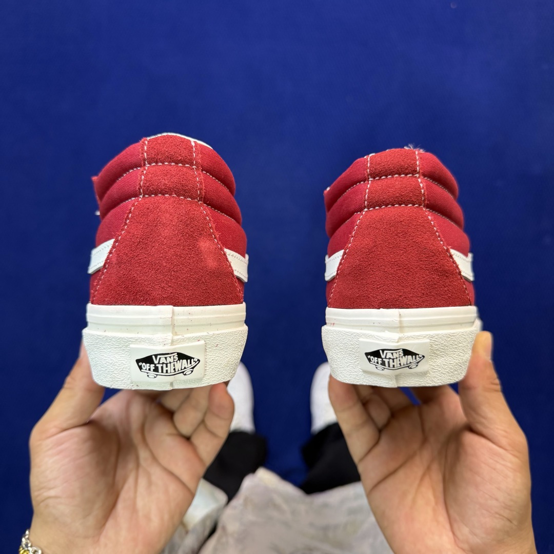 虎扑版！Vans Sk8-Mid 中帮 022V纯原级别外贸订单！万斯经典 硫化帆布板鞋正品海鸥线 鞋头