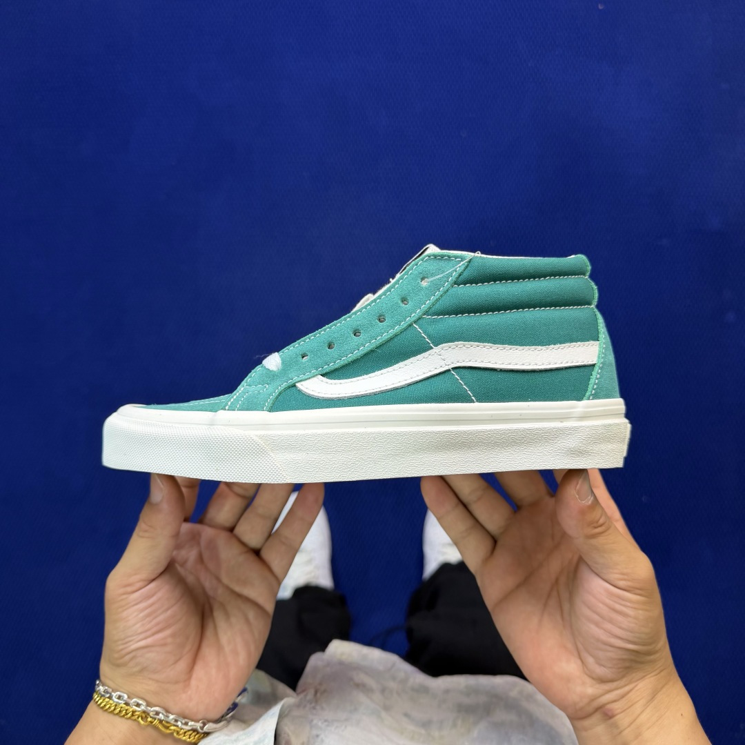 虎扑版！Vans Sk8-Mid 中帮 021V纯原级别外贸订单！万斯经典 硫化帆布板鞋正品海鸥线 鞋头