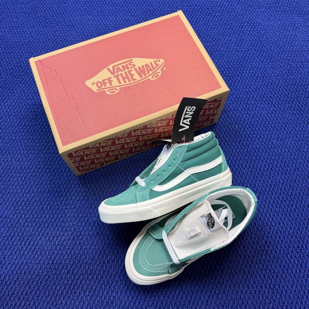 虎扑版！Vans Sk8-Mid 中帮 021V纯原级别外贸订单！万斯经典 硫化帆布板鞋正品海鸥线 鞋头