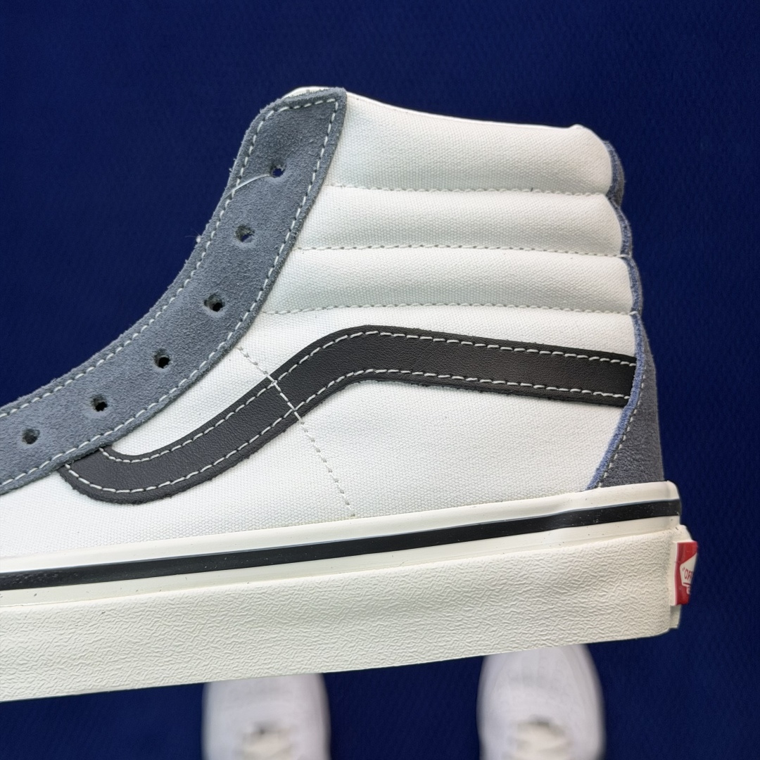 虎扑版！Vans Sk8-Hi 高帮 032V纯原级别外贸订单！万斯经典 硫化帆布板鞋正品海鸥线 鞋头包
