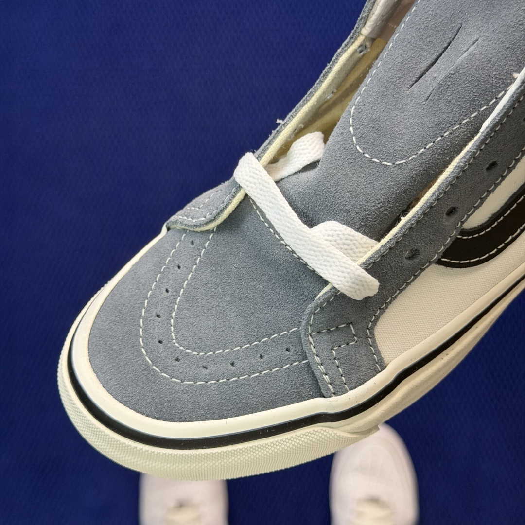虎扑版！Vans Sk8-Hi 高帮 032V纯原级别外贸订单！万斯经典 硫化帆布板鞋正品海鸥线 鞋头包