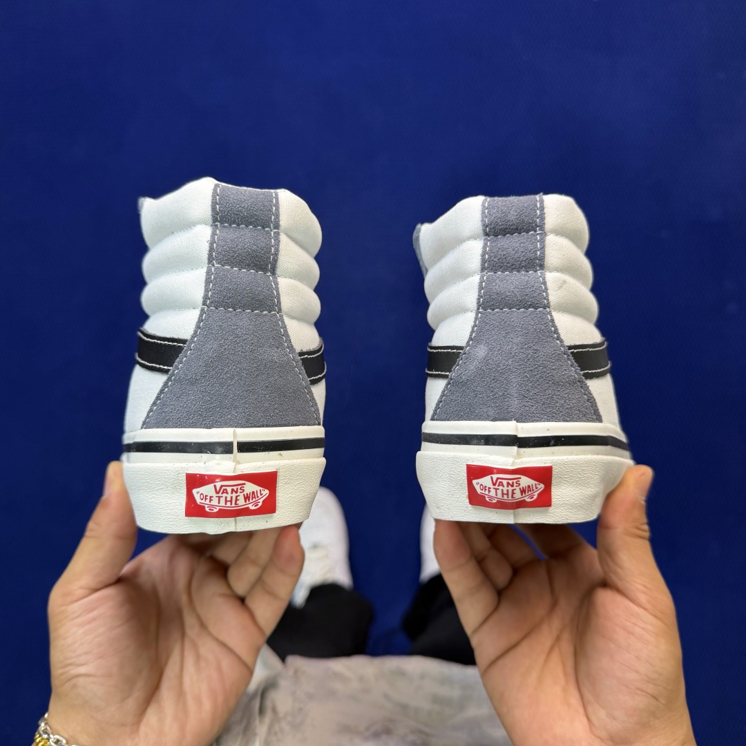 虎扑版！Vans Sk8-Hi 高帮 032V纯原级别外贸订单！万斯经典 硫化帆布板鞋正品海鸥线 鞋头包