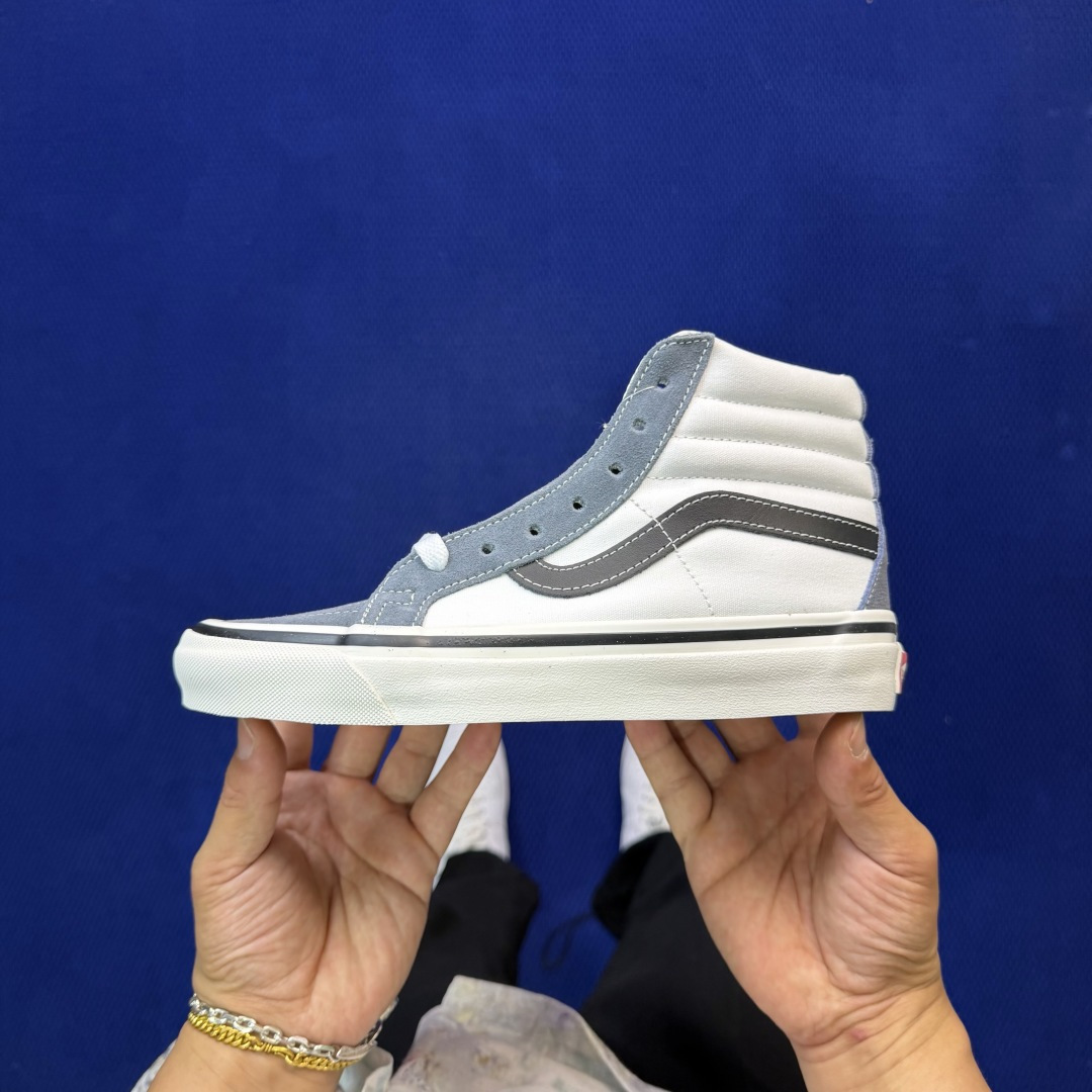 虎扑版！Vans Sk8-Hi 高帮 032V纯原级别外贸订单！万斯经典 硫化帆布板鞋正品海鸥线 鞋头包
