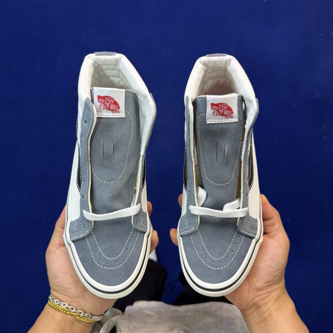 虎扑版！Vans Sk8-Hi 高帮 032V纯原级别外贸订单！万斯经典 硫化帆布板鞋正品海鸥线 鞋头包