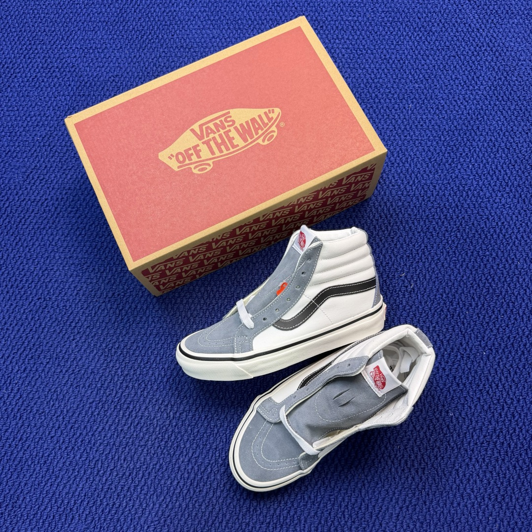 虎扑版！Vans Sk8-Hi 高帮 032V纯原级别外贸订单！万斯经典 硫化帆布板鞋正品海鸥线 鞋头包