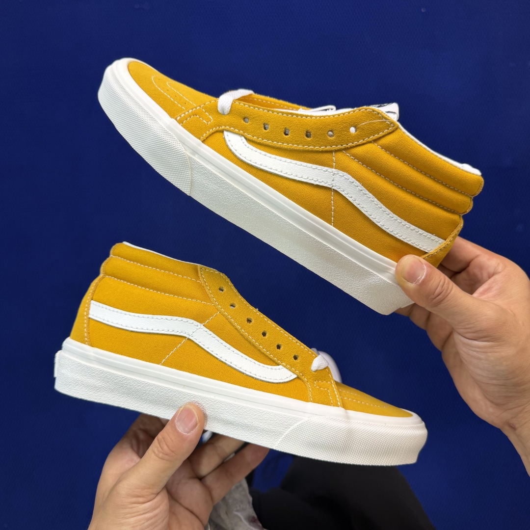 虎扑版！Vans Sk8-Mid 中帮 020V纯原级别外贸订单！万斯经典 硫化帆布板鞋正品海鸥线 鞋头