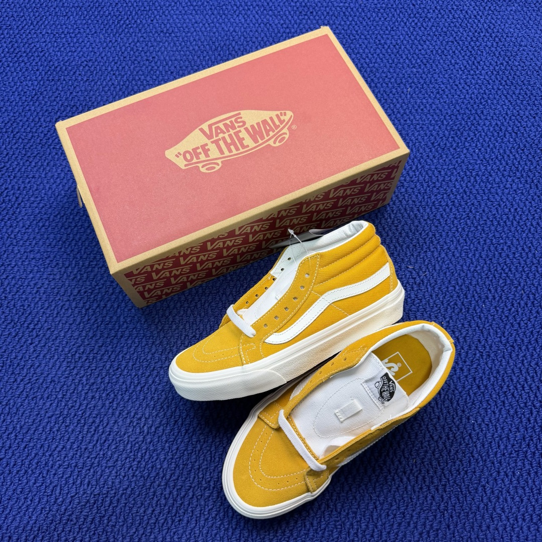 虎扑版！Vans Sk8-Mid 中帮 020V纯原级别外贸订单！万斯经典 硫化帆布板鞋正品海鸥线 鞋头