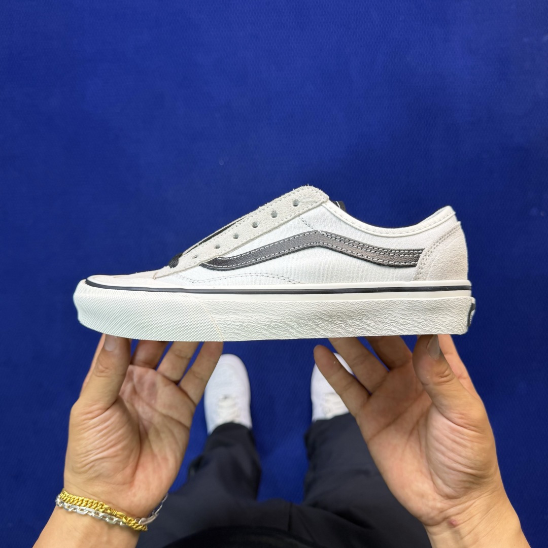 虎扑版！Vans Style 36 低帮 045V纯原级别外贸订单！万斯经典 硫化帆布板鞋正品海鸥线 鞋