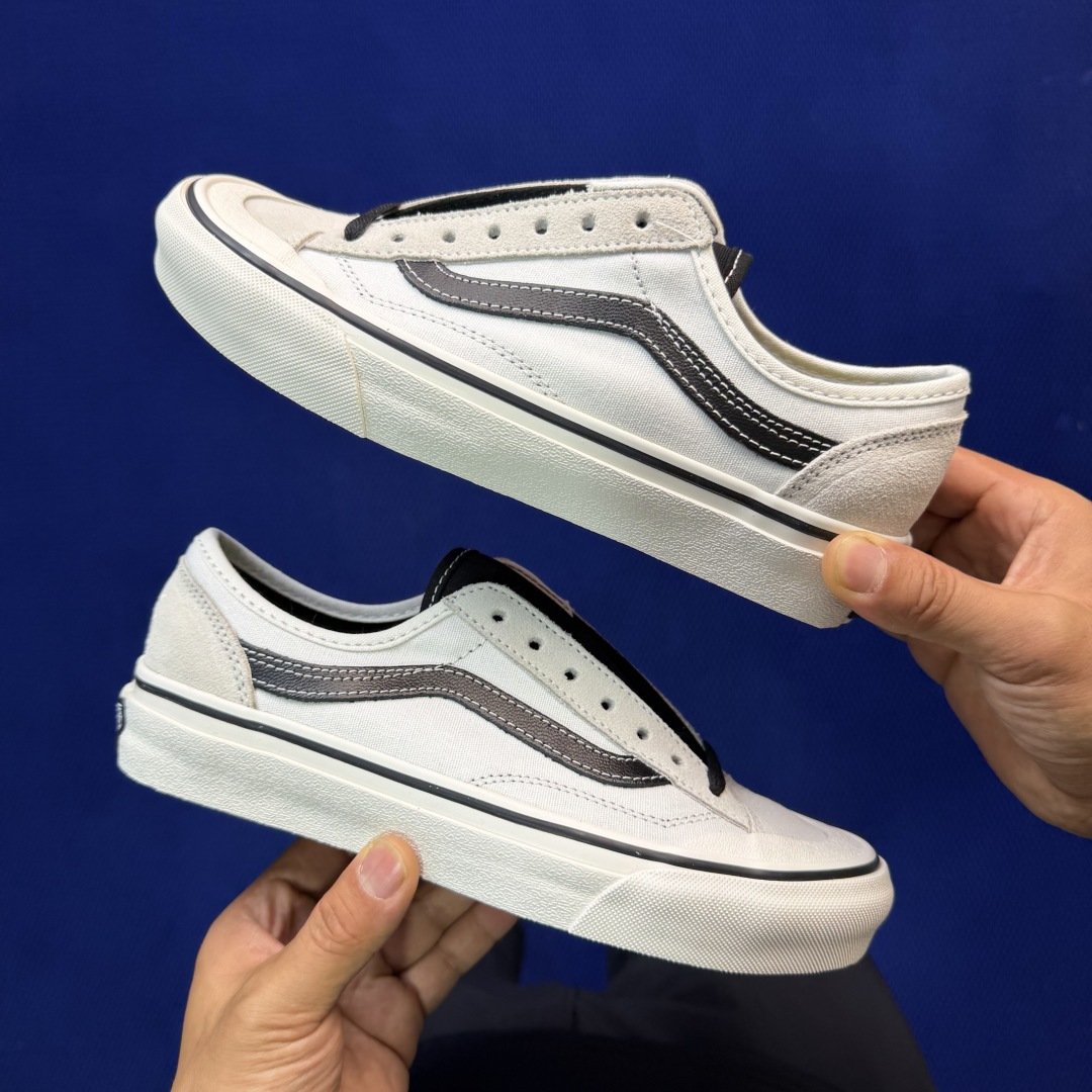 虎扑版！Vans Style 36 低帮 045V纯原级别外贸订单！万斯经典 硫化帆布板鞋正品海鸥线 鞋