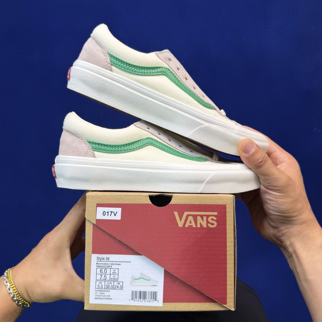 虎扑版！Vans Style 36 低帮 017V纯原级别外贸订单！万斯经典 硫化帆布板鞋正品海鸥线 鞋
