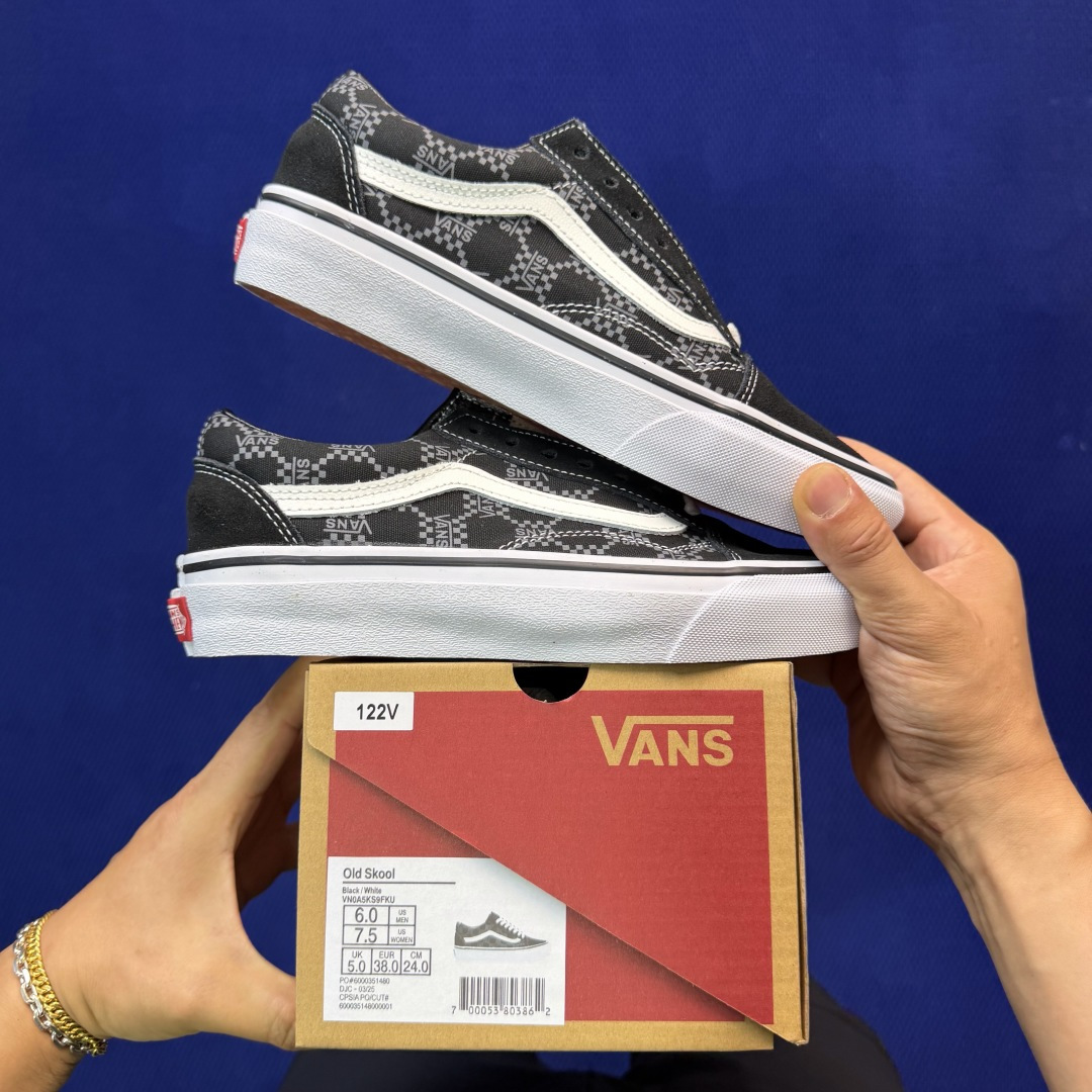 虎扑版！Vans Old Skool 低帮 122V纯原级别外贸订单！万斯经典 硫化帆布板鞋正品海鸥线 