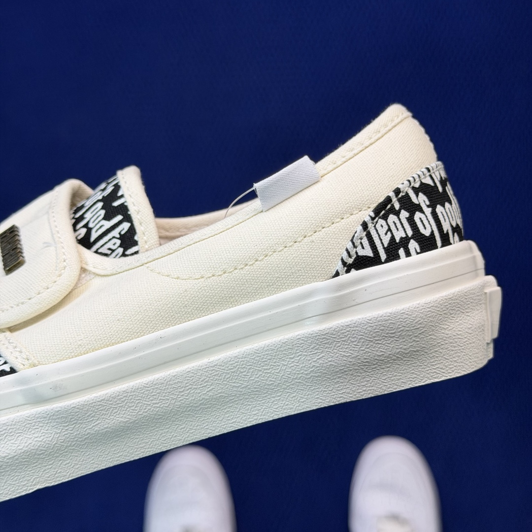 虎扑版！Vans Slip-On 绑带低帮 151VFOG联名米白纯原级别外贸订单！万斯经典 硫化帆布板